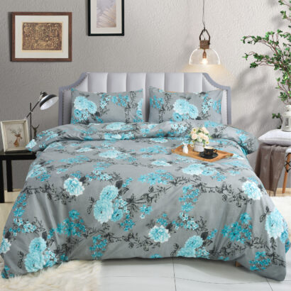 4 Piece Beddinig Set Duvet Cover Fitted Sheet with Pillow Cases
