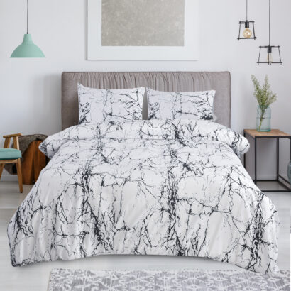 4 Piece Beddinig Set Duvet Cover Fitted Sheet with Pillow Cases