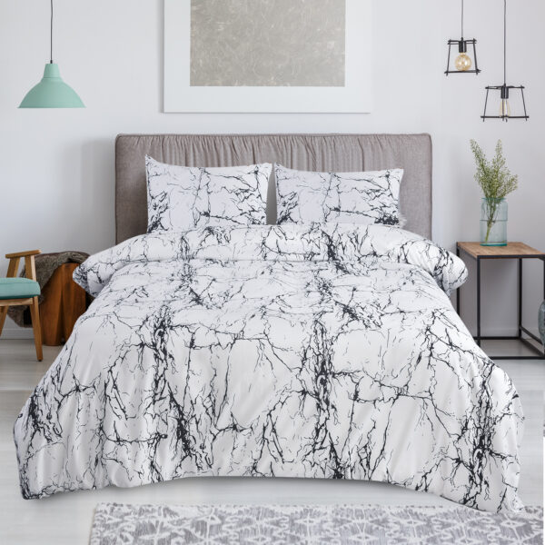 4 Piece Beddinig Set Duvet Cover Fitted Sheet with Pillow Cases
