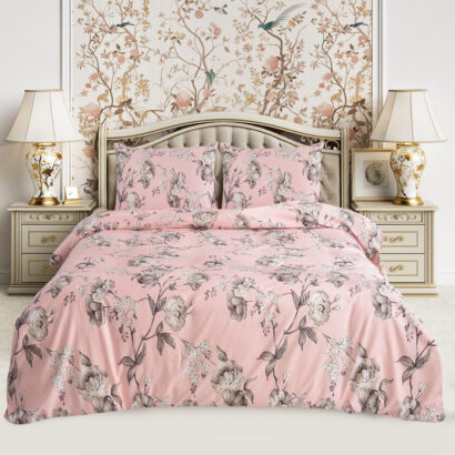 4 Piece Beddinig Set Duvet Cover Fitted Sheet with Pillow Cases