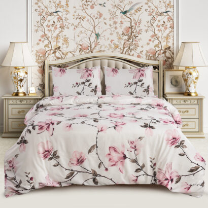 4 Piece Beddinig Set Duvet Cover Fitted Sheet with Pillow Cases