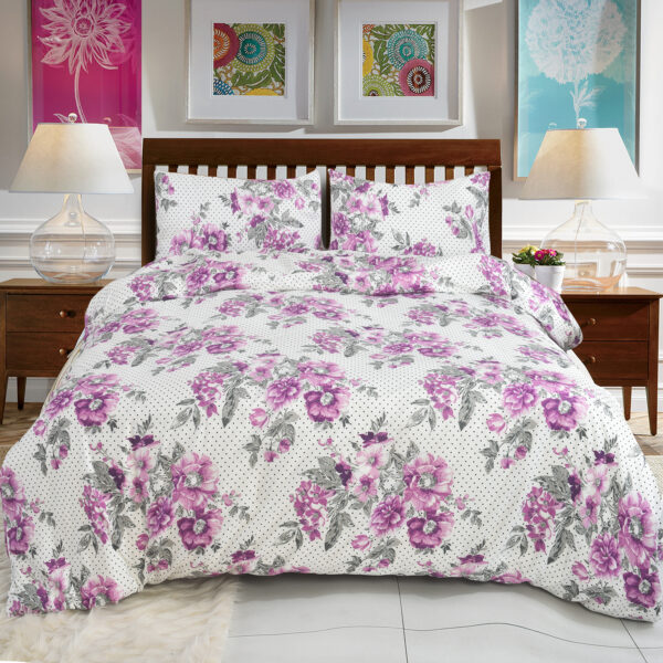 4 Piece Beddinig Set Duvet Cover Fitted Sheet with Pillow Cases